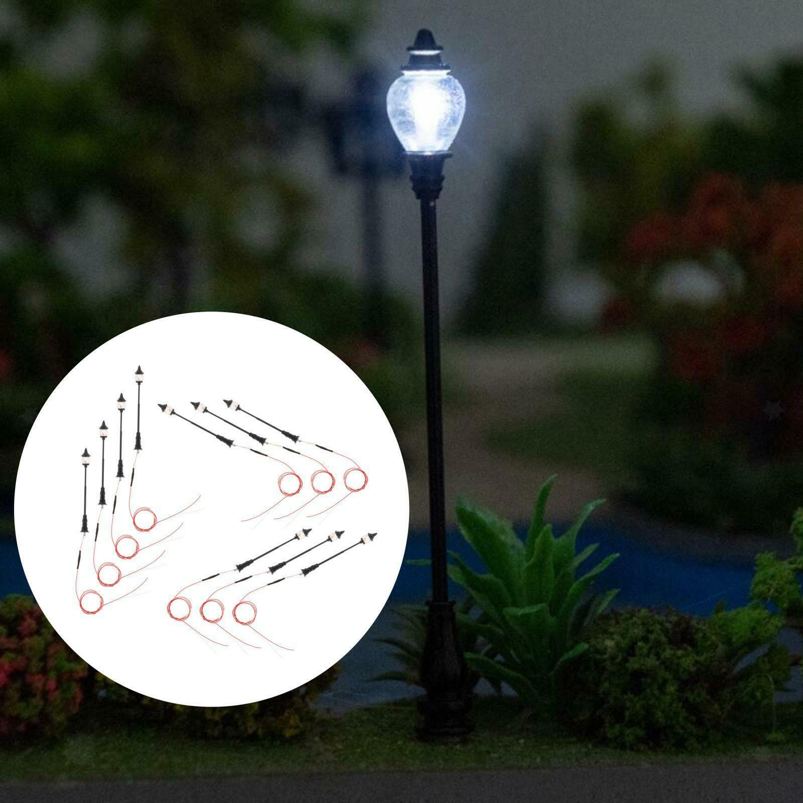 Lamppost HO Train Lights Lamp Micro Landscape Building Layout Accs White
