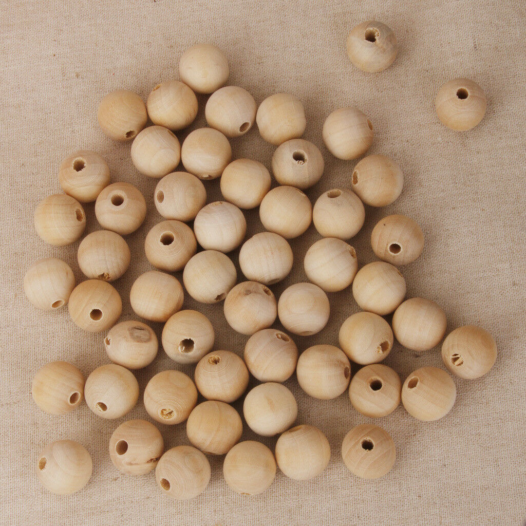 150pcs Natural Wooden Beads Round Untreated Beechwood Loose Spacer Balls