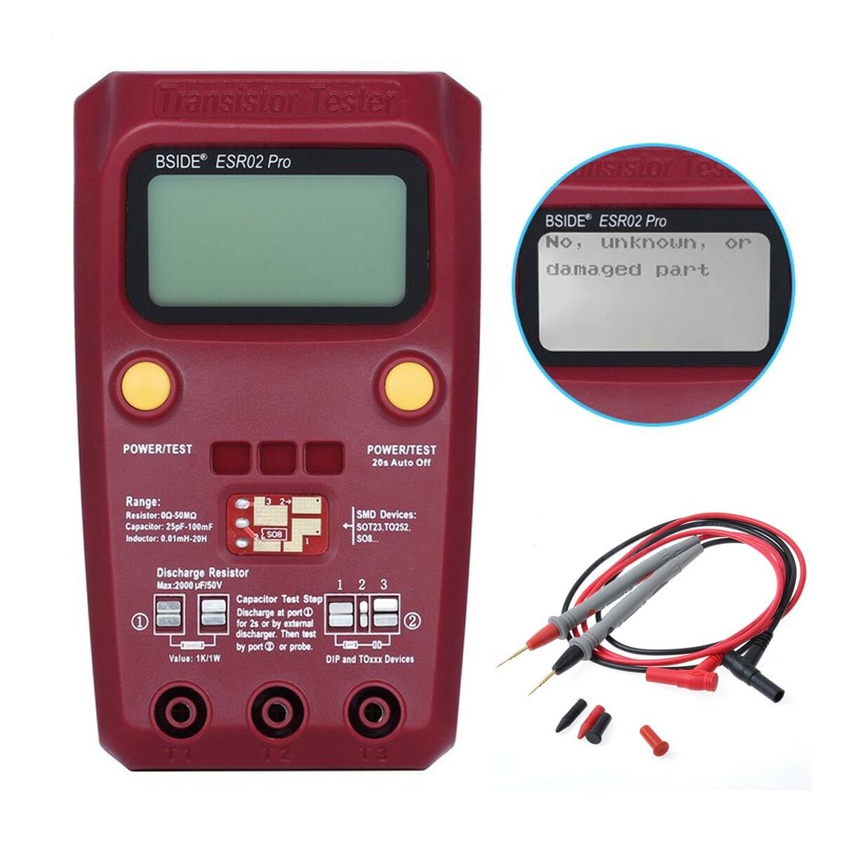 Multimeter Multifunction Tester Digital Transistor Esr02Prosmd Diode Capacitor