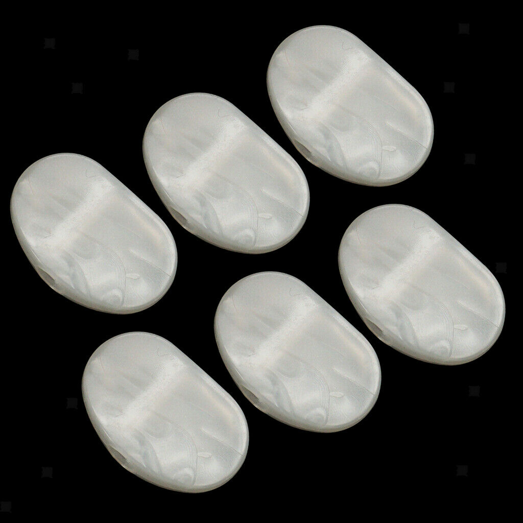 6x Plastic Tuning Key Tuner Button Knob for Wooden Guitar Replacement White
