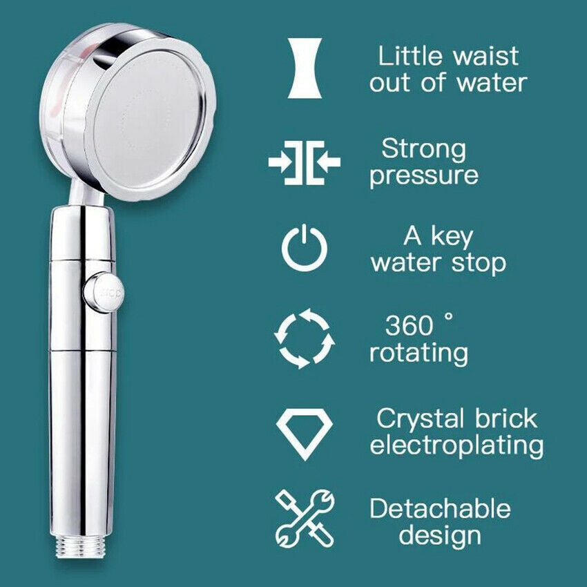 360 Rotated Rainfall Shower Head High Pressure Water Saving Spray Shower Head