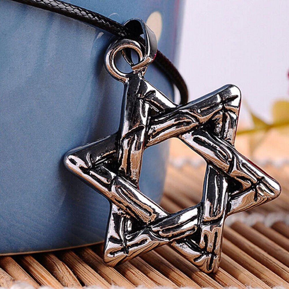 1 Pcs Hexagram Jewish Star Charm Pendant Necklace Chain Choker Necklace .l8