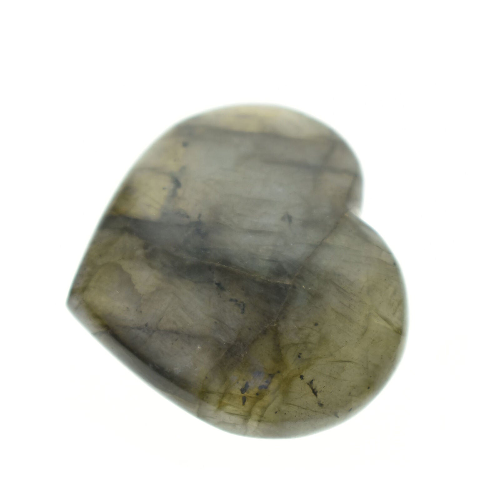 1pc Natural rainbow labradorite heart quartz crystal carved reiki healing