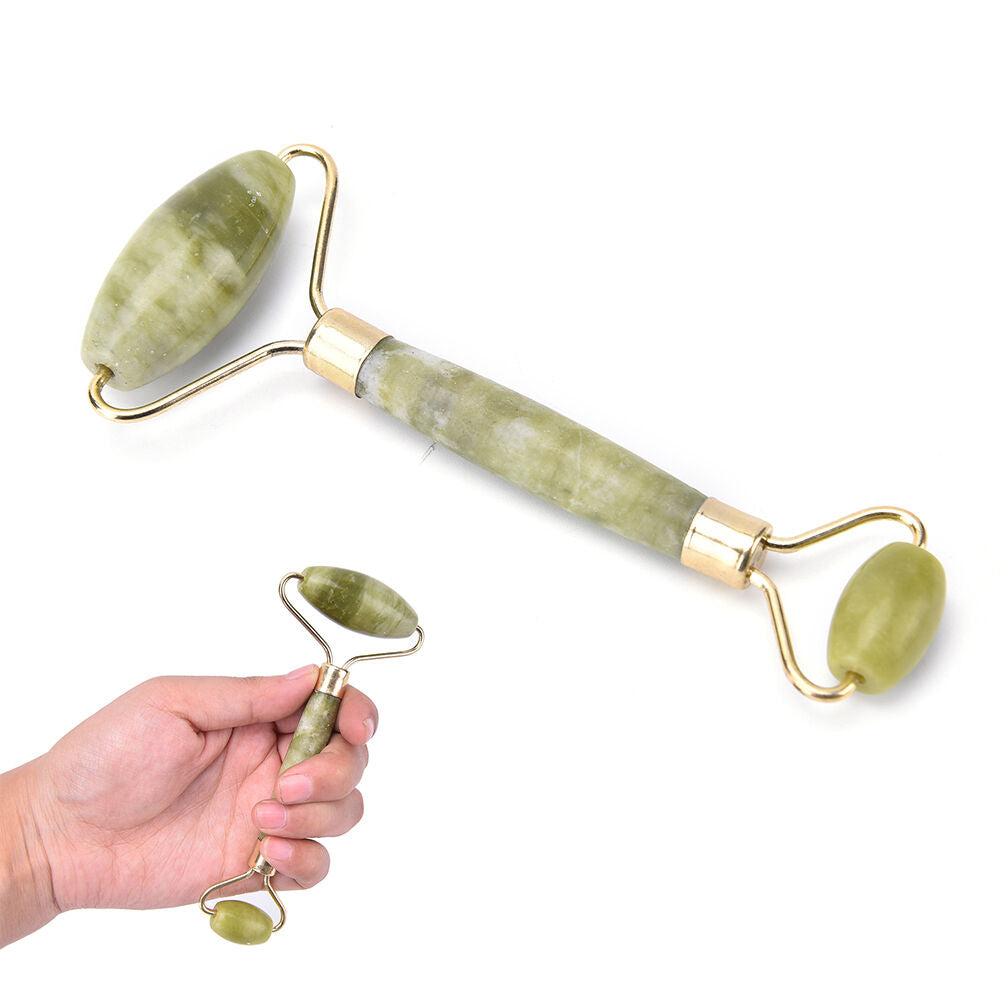 Natural Jade Guasha Facial Beauty Massage Tool Jade Roller Face Thin Massager DD