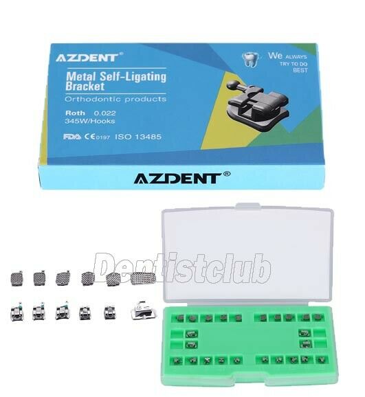 3X Dental Orthodontic Brackets passive Self Ligating Roth.022 Hook 3 4 5 AZDENT
