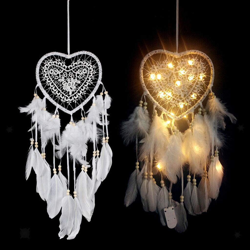 Handmade Led Dreamcatcher decoration with 60cm long, heart