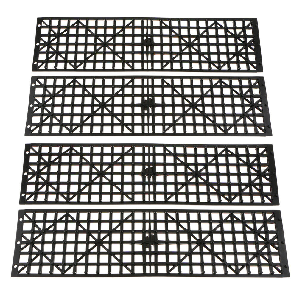4pcs Lightweight Emergency Tire Traction Mats Tire Anti Skid Plates Black