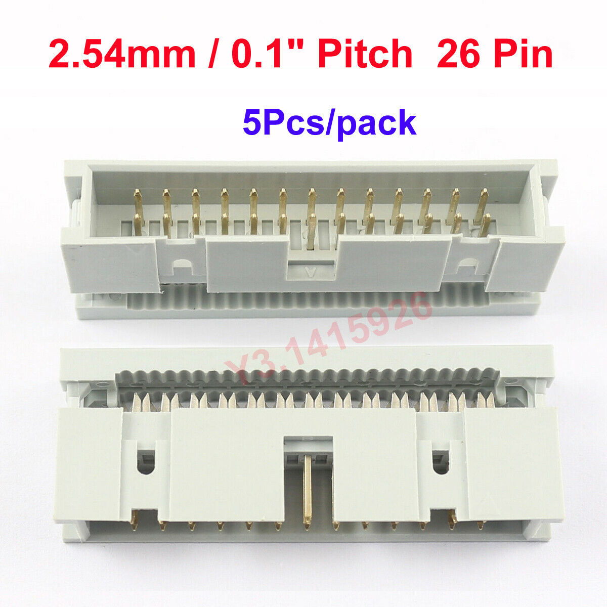 5Pcs 2.54mm 0.1" Pitch 26Pin/ 2x13Pin IDC Male Box Header Flat Cable Connectors