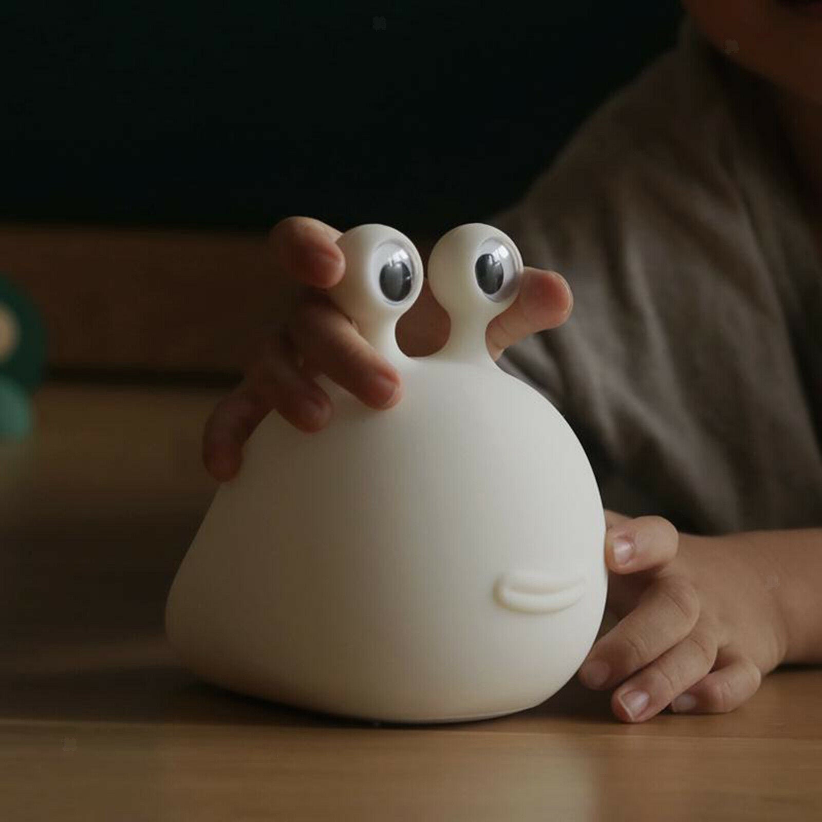 Cute Silicone Slug Smart Touch Sensor Night Light Dimmable Nursery Lamp