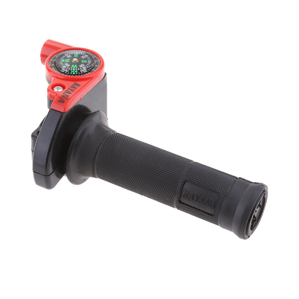 Throttle Grip Casing Cable with Compass for 22mm Handlebar Motorcycle Red