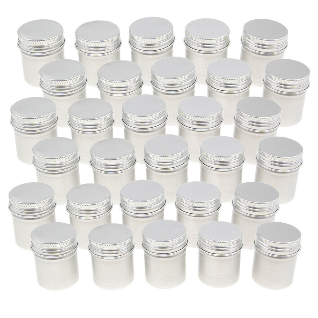 30-Pack Aluminium Tin Jars Storage Cosmetic Bottle Round Containers with Metal
