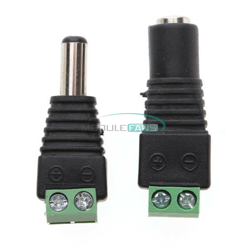 20Pairs Male Female Plug2.1x5.5mm 12VDC Power Jack Connector Adapter CCTV Camera