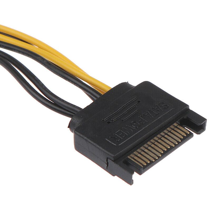 SATA Power Cable 15 Pin To 6 Pin PCI-E Sata Graphics Converter Adapter ^.l8