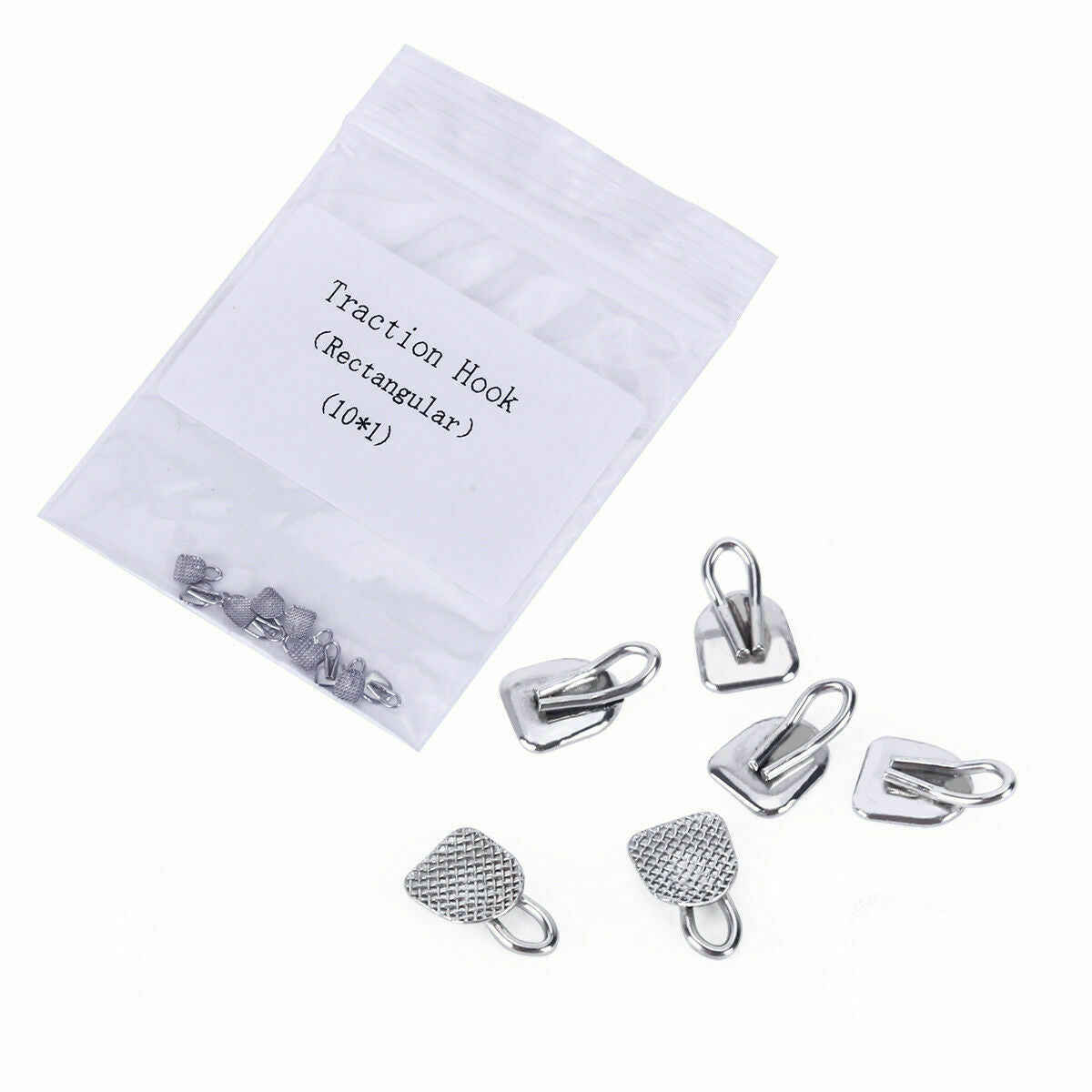 20 Packs Dental Orthodontic Traction Hook w/ Lingual Buttons Rectangular AZDENT