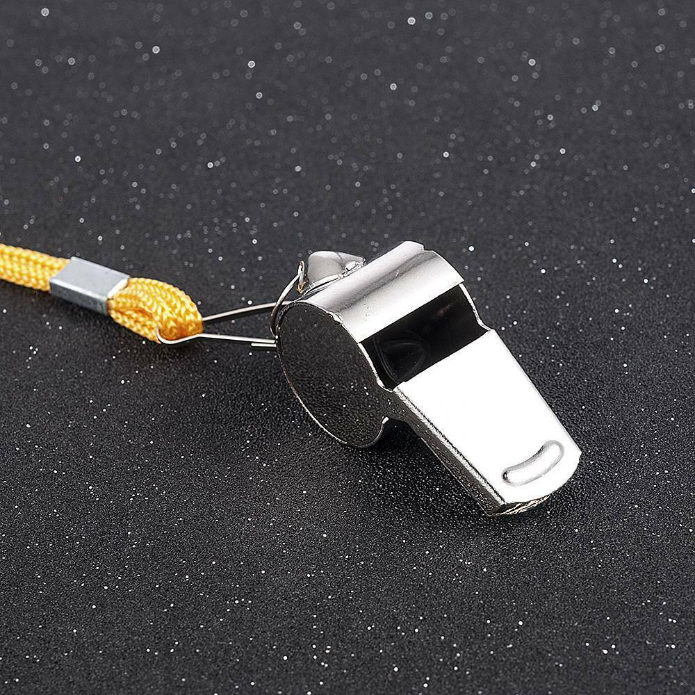 Stainless Steel Referee Whistle Sports School Soccer Football Loud Sound Whistle