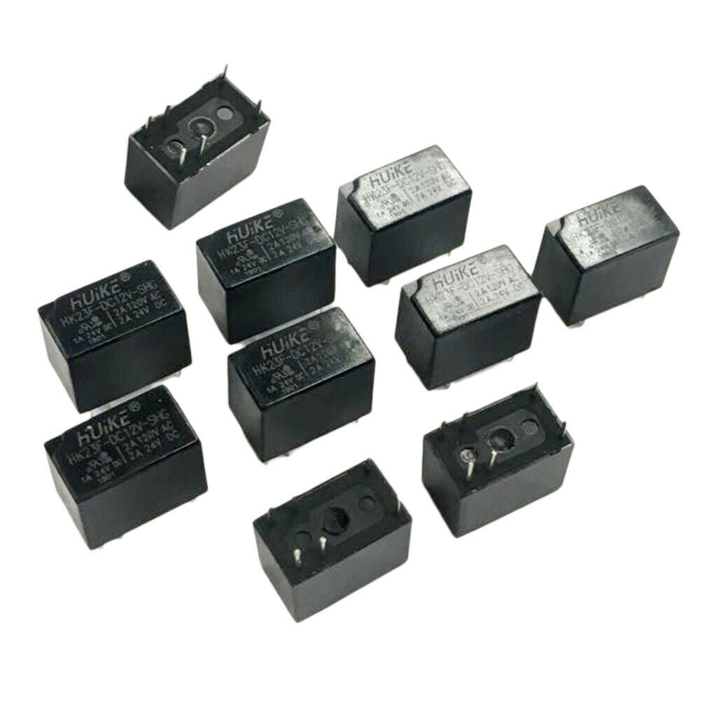 10 Pieces DC12V Coil 6-Pins DPDT Mini Power Relays PCB Type HK23F-DC12V-SHG