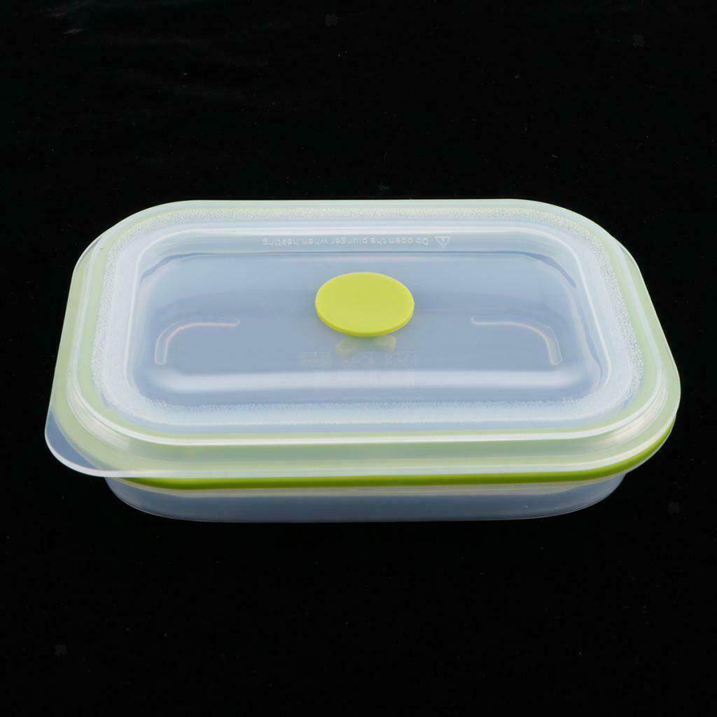 Portable Silicone Collapsible Food Storage Container Folding LunchBox 600ML