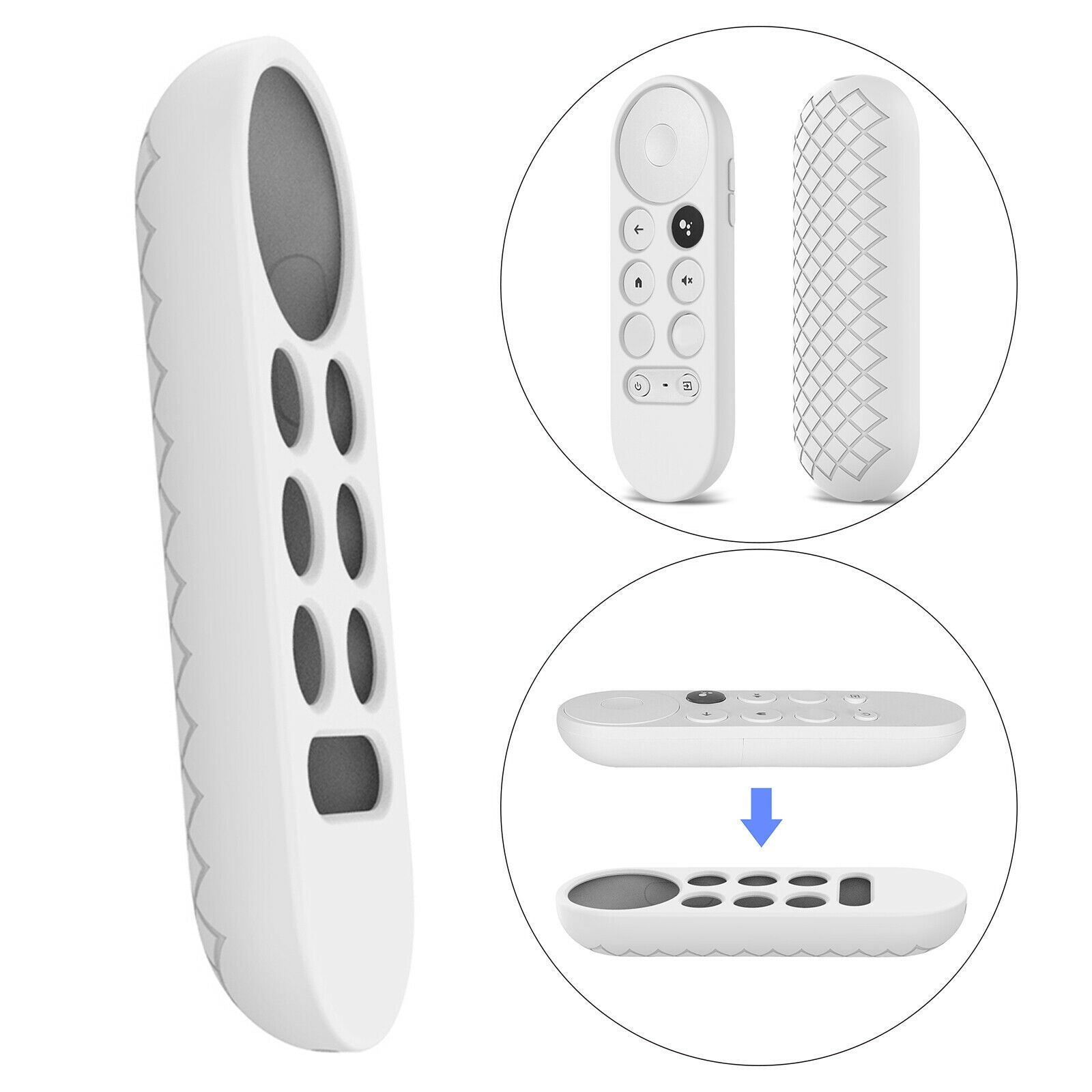 Silicone Protective Case Remote Cover for Google 2020 Voice Remote White