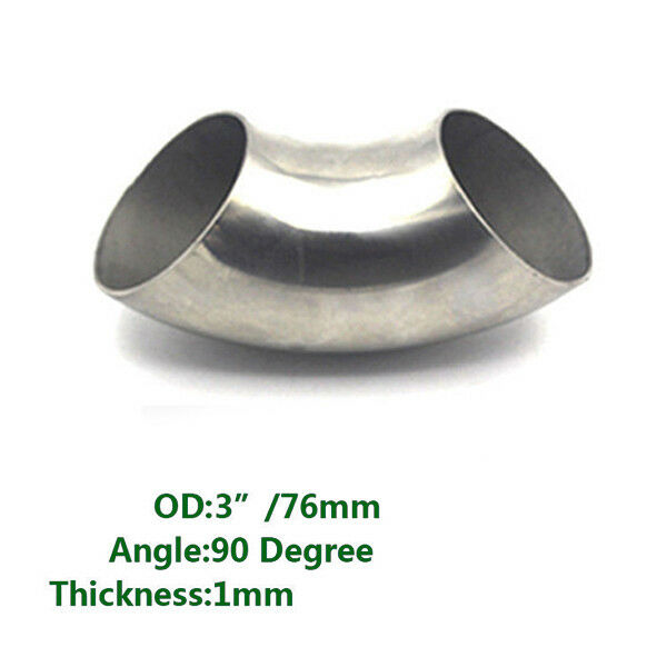 3 inch/76mm 201 Stainless Steel 90 Degree Bend Elbow Pipe Thickness:1mm Handy