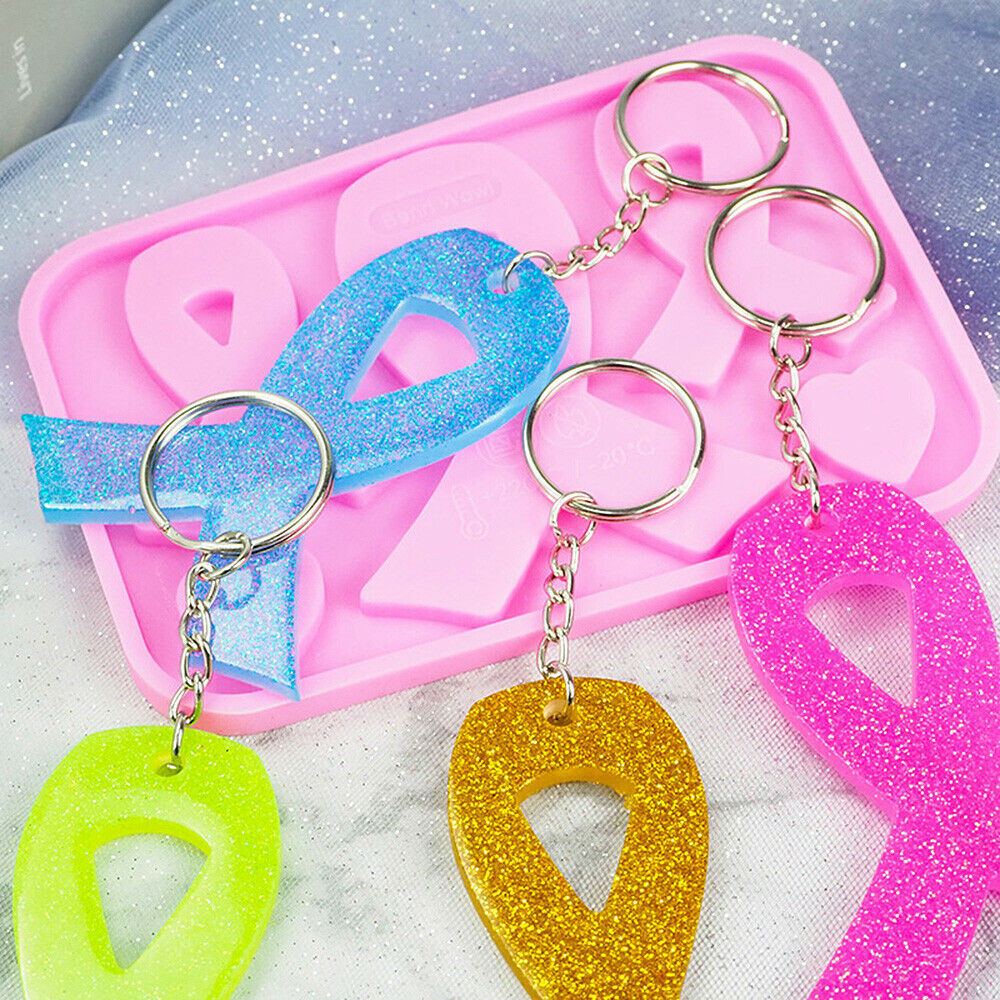 Ribbon Heart crystal Epoxy Silicone Molds DIY Casting Keychains Jewelry Pendant