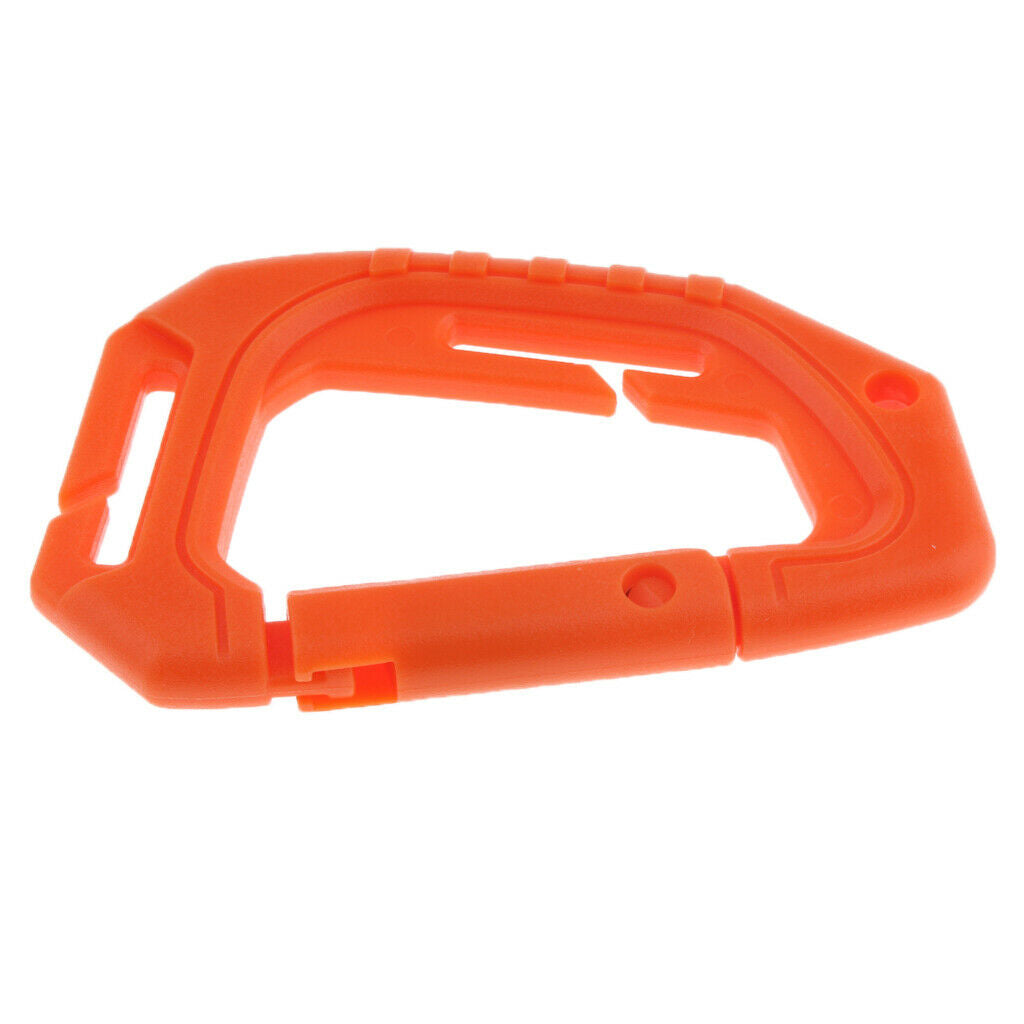 Heavy Duty Plastic Carabiner Clip Snap Hook Spring Loaded Carabina  Orange