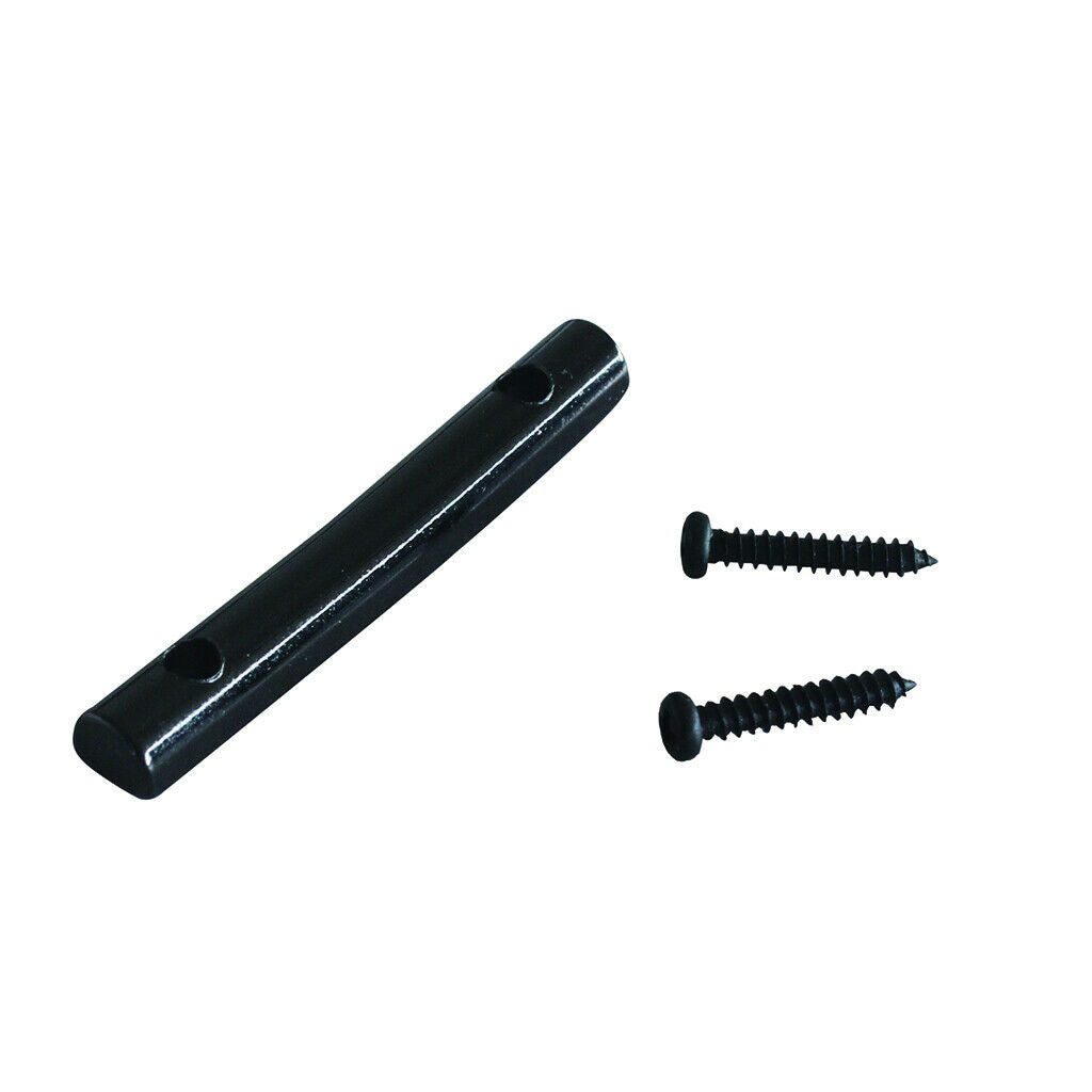 2x Black String Retainer Bar For  Guitar Parts Chrome Round Tension