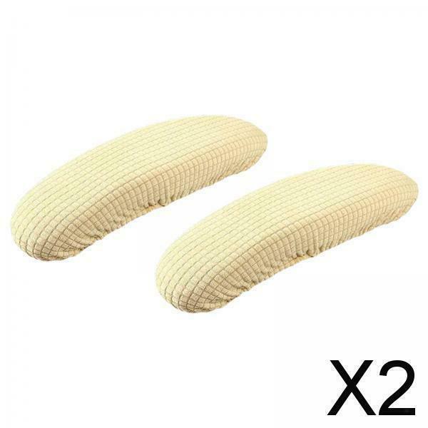 2X Elastic Chair Armrest Covers Office Chair Elbow Arm Rest Protector Beige