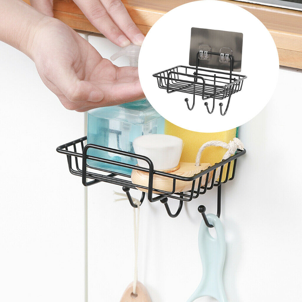 Multifunction Non-Trace Punch-Free Soap Holder Tray Organizer Wall Mounted