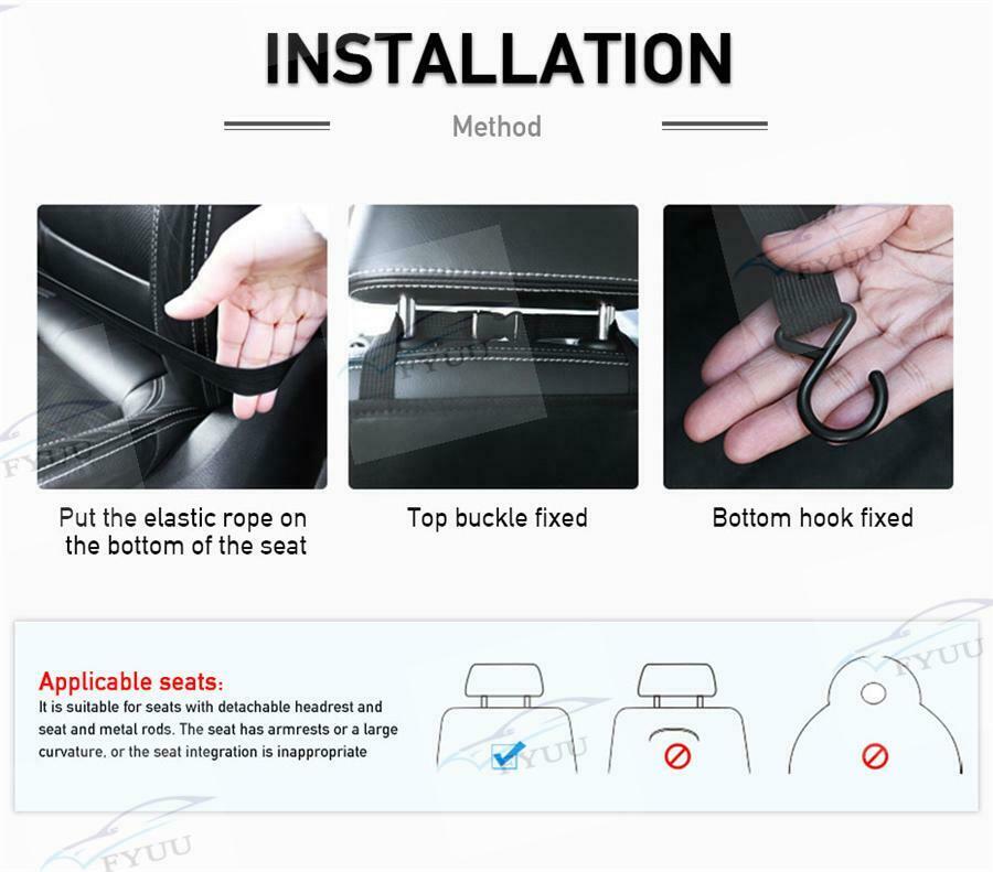 2PC Pu Leather Car Seat Anti-Kick Protector Storage Mats For Children Kid Baby
