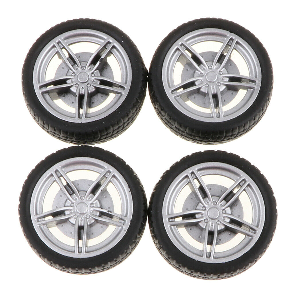 4 Pieces 1.57 Inch Soft Rubber Tyres for RC Drift Car Kits Spare Parts