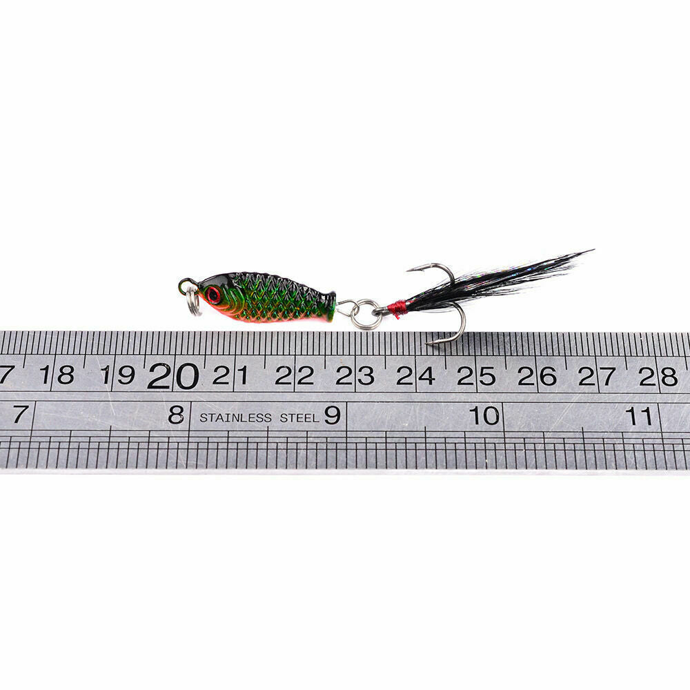 4pcs Hard Metal Fishing Lures Small Minnow Lure Bass Crank Bait Tackle Hooks New