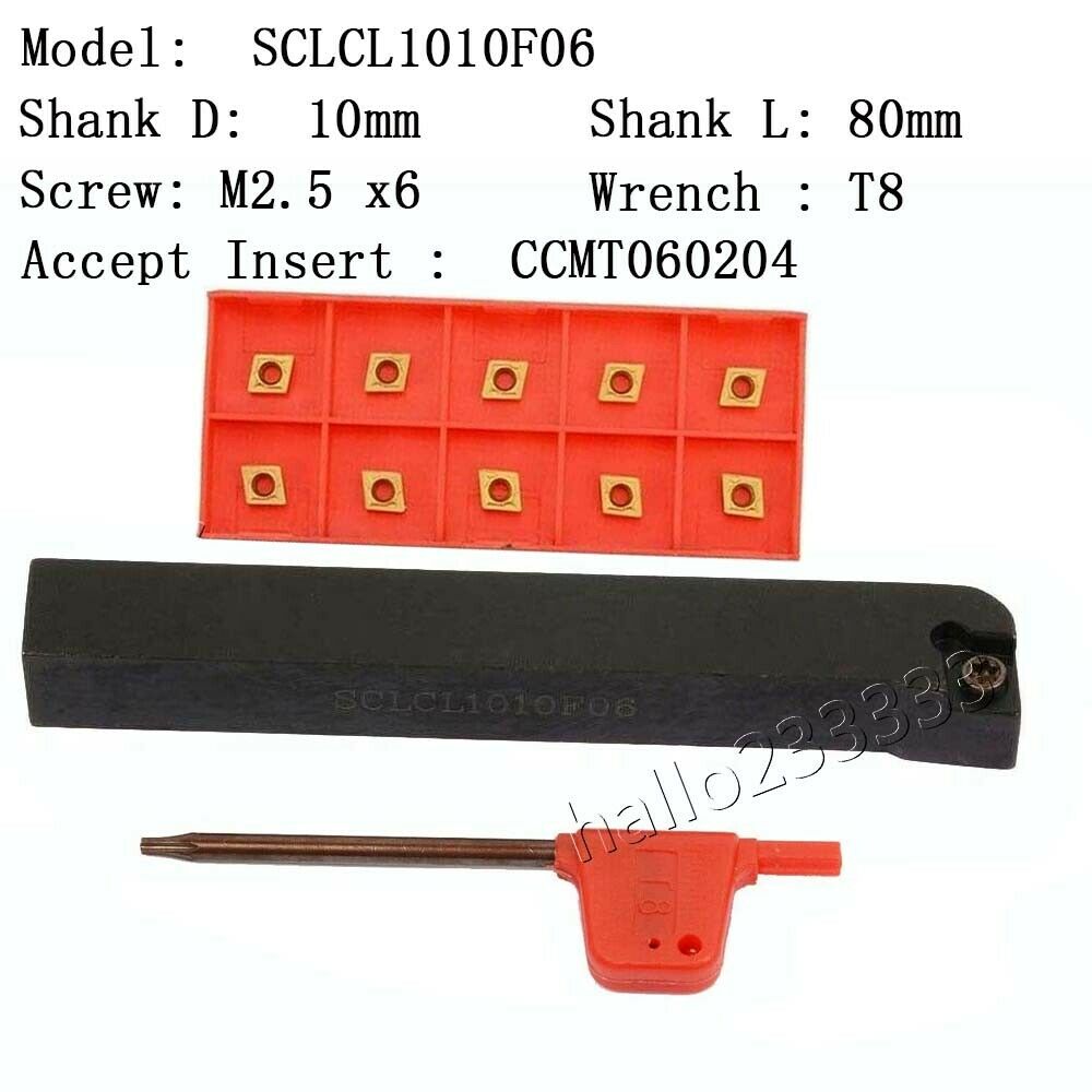 95° SCLCL1010F06 Lathe External Turning Tool Holder + CCMT060204 BP010 insert