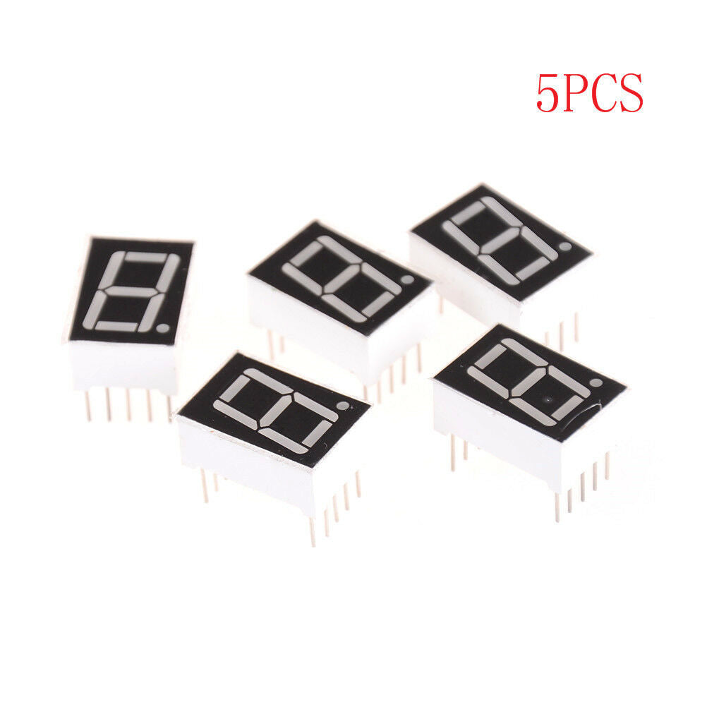 5 Pcs 10 Pin 1 Bit 7 Segment 0.56'' Red LED Display Digital Tube Common Cat WF