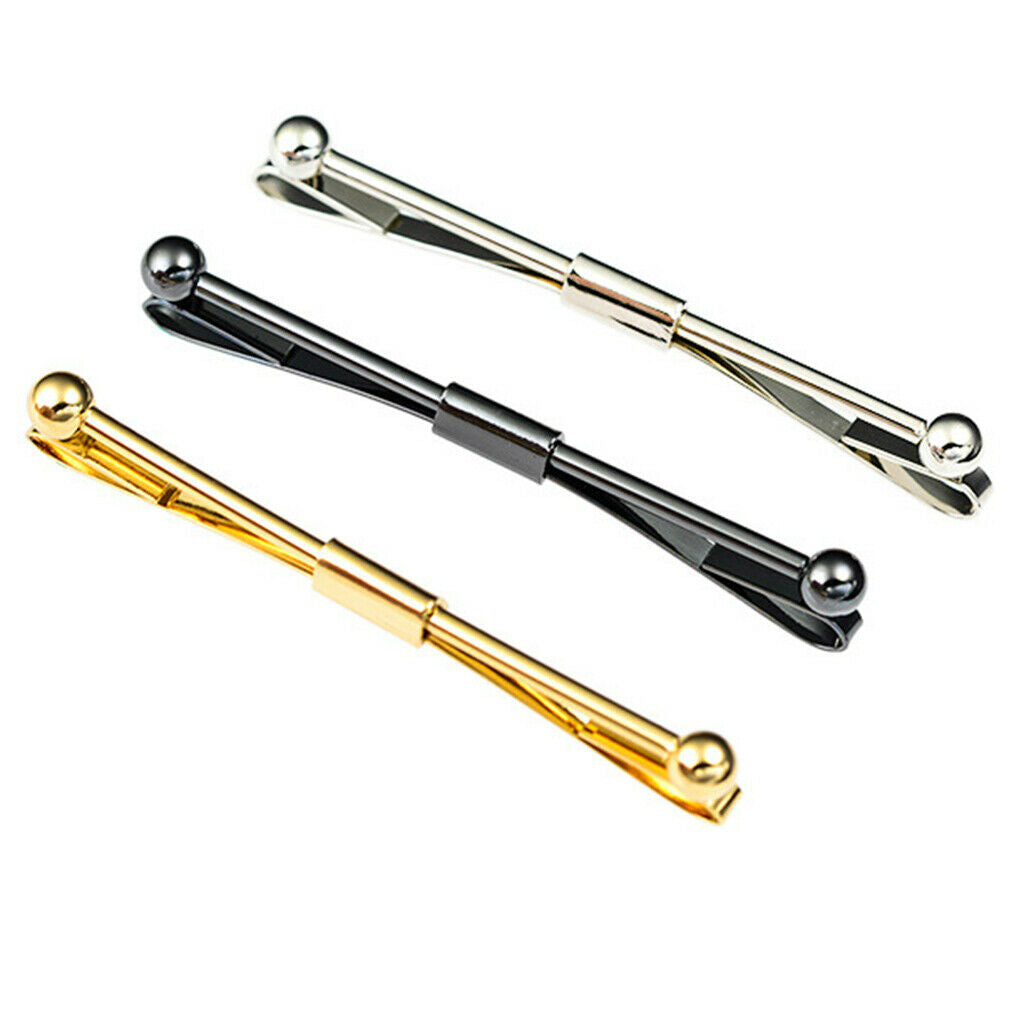 3x Tie Collar Pin Shirt Clip Copper Bar Brooch Formal Suit Jewelry Gifts