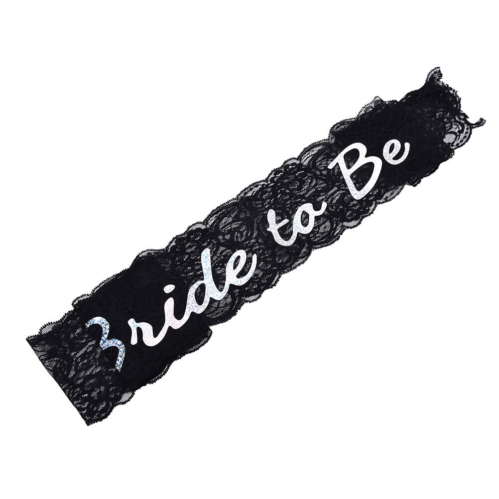 Bride To Be Black Lace Sash Hens Night Wedding Shower Bachelorette Party .l8