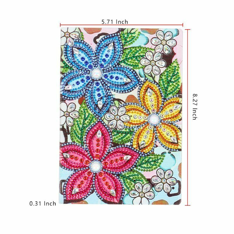 DIY Special Shaped Diamond Painting Flowers A5 Notebook Diary Book 60 Pages