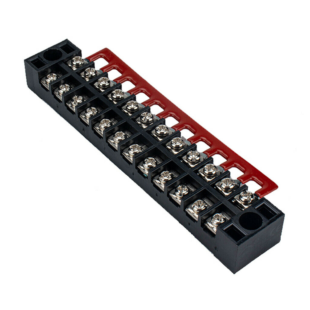 5x Double Row 12 Position Screw Locking Terminal Blocks