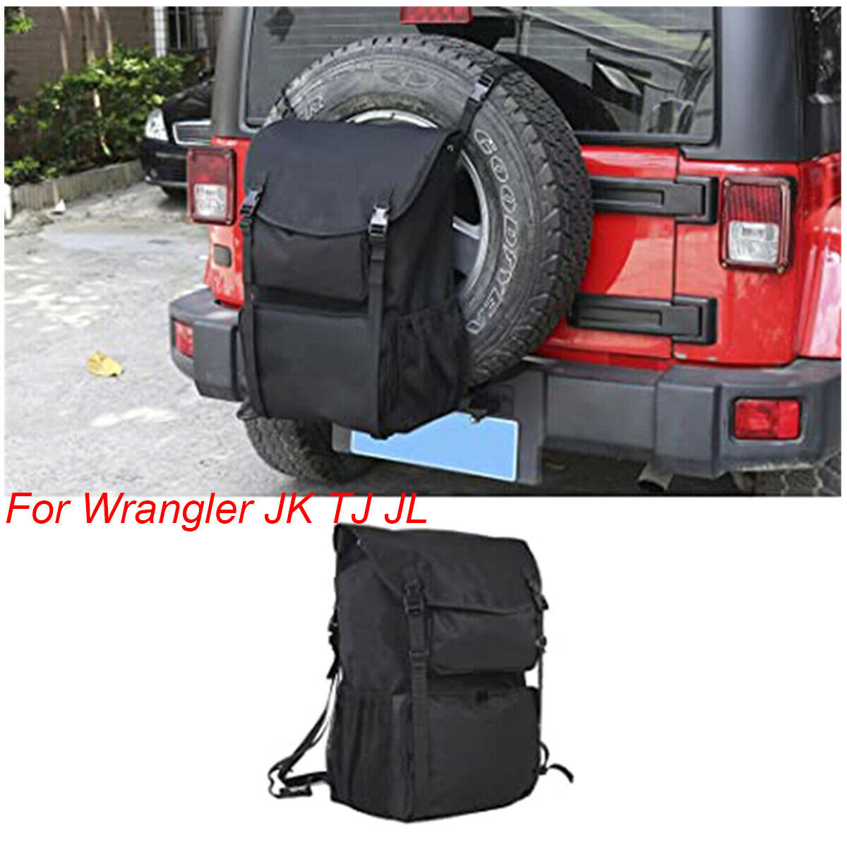 1PCS For Wrangler JK TJ JL Car Spare Tire Storage Bag Cargo Tool Storage Bag