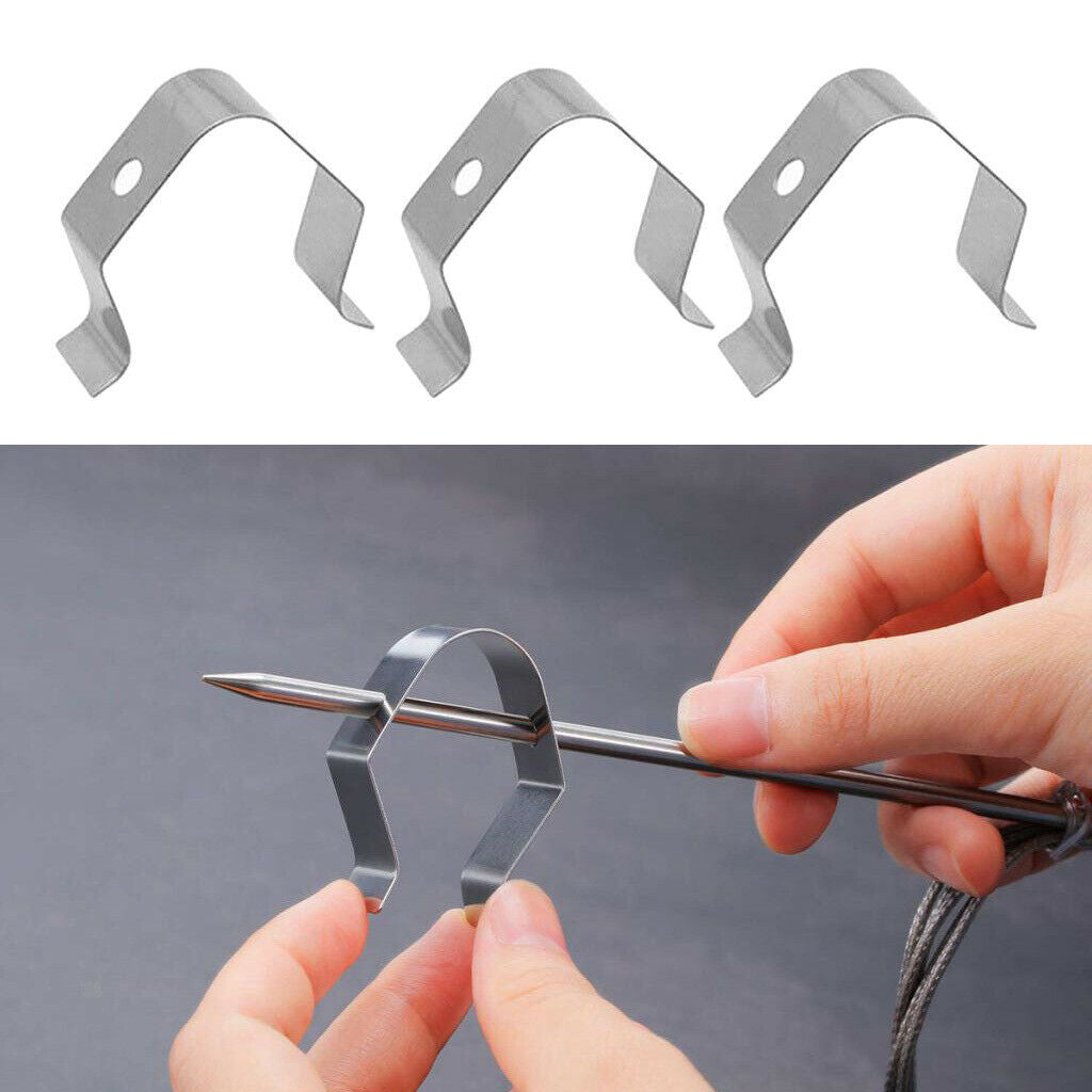 3x Universal Thermometer Probe Holder Clips Clamps for Kitchen Smoker Coffee