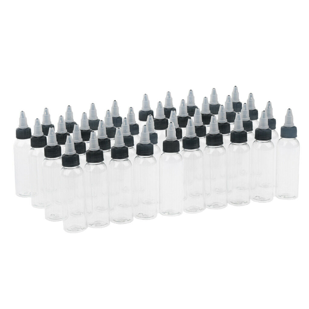 40x Plastic Squeeze Bottle Applicator Salad Condiments Sauces Oils Dispenser 1oz