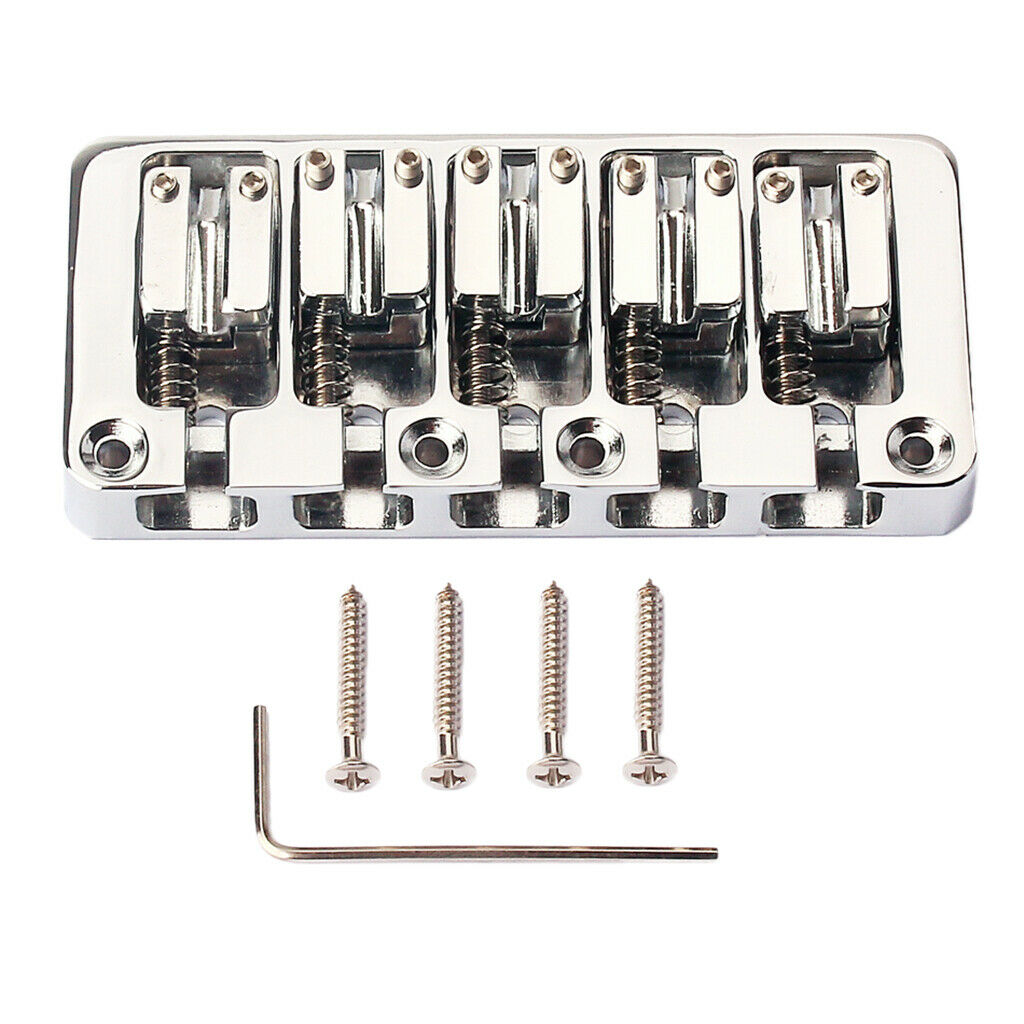 5 String Bridge for Electric Bass Guitar DIY Replacement Kits w/ Hex Wrench