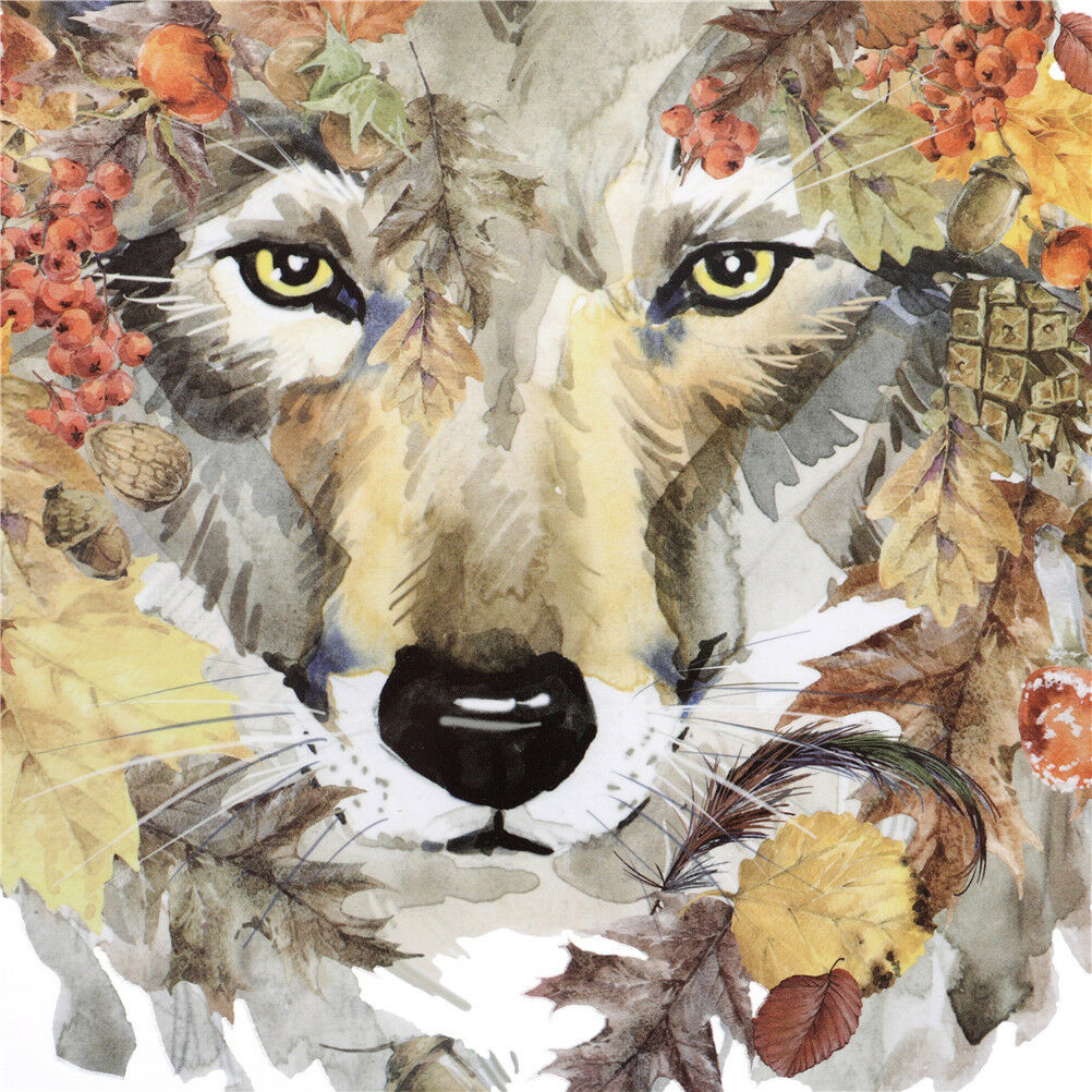 Wolf Iron on Stickers Leaves Patches DIY Washable Heat Transfer Applique D.l8