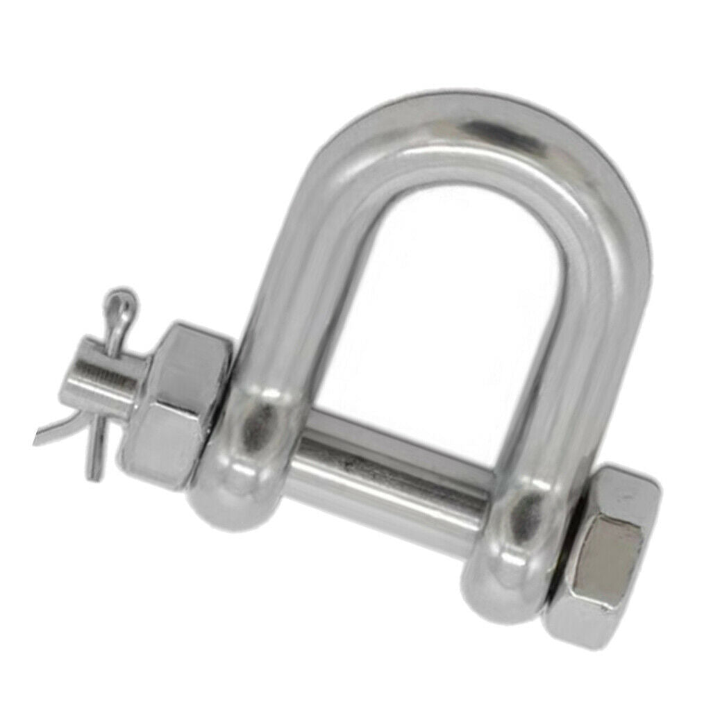 1PCS 7/8" PIN 316 STAINLESS STEEL D RING RECOVERY DEE SHACKLE CLEVIS TOWING