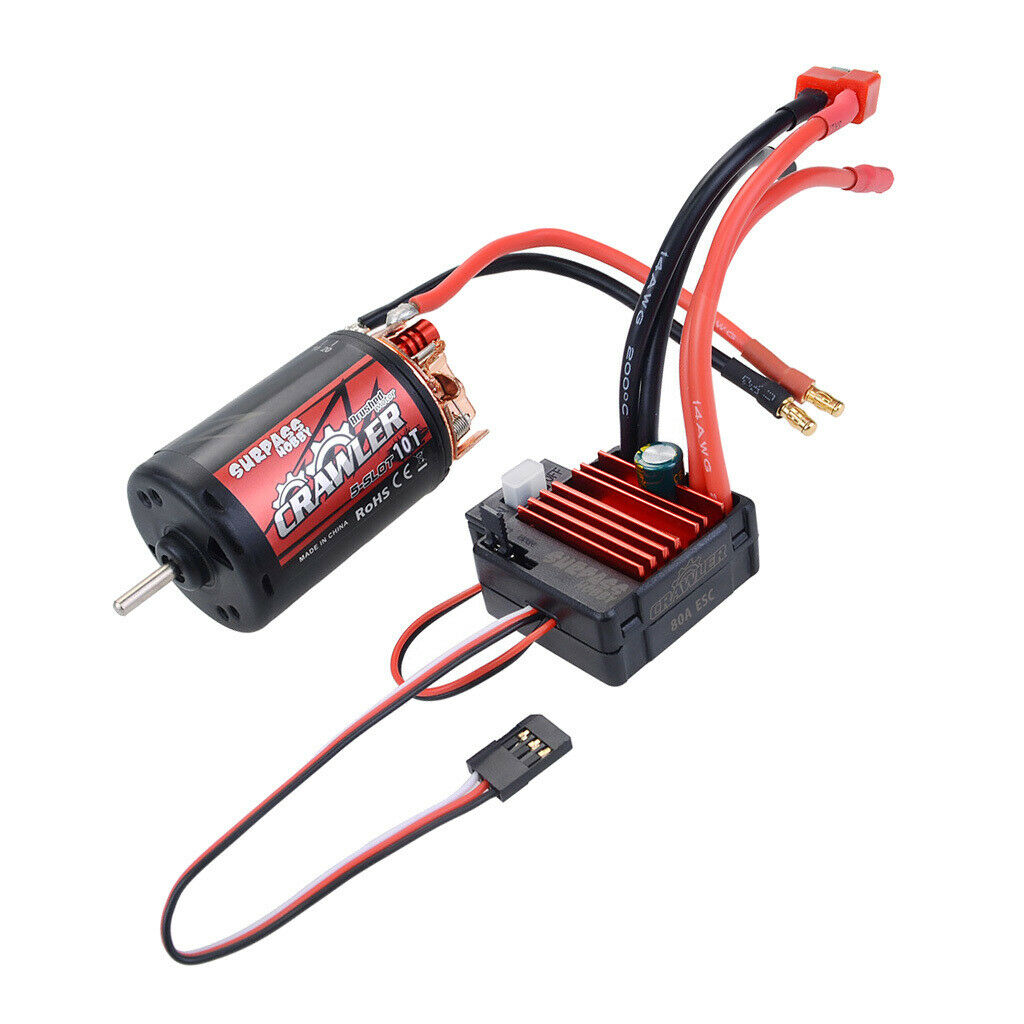 5-Slot 550 Brushed Motor & 80A Brushed ESC for RC 1/10 Axial SCX10 D90 D110