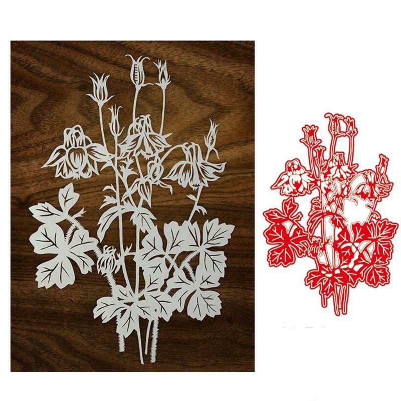 Flower with Leaves Carbon Steel Cutting Dies DIY Scrapbooking Photo Album Cards