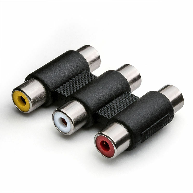 5x 3 RCA AV Audio Video Female to Female Jack Coupler Adapter 3RCA Connector Lot