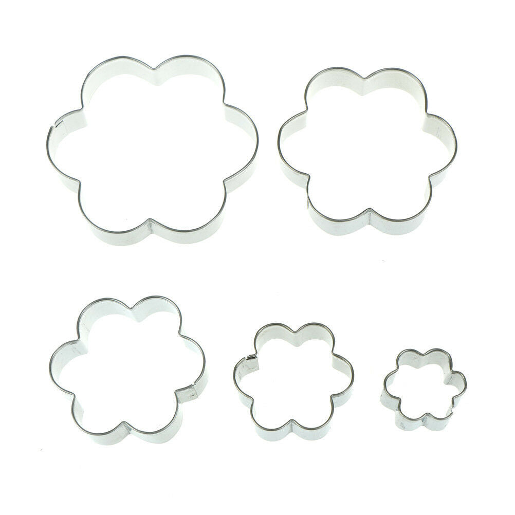 5X flower shape stainless steel cookie cutter cake baking mould biscuit mould Tt
