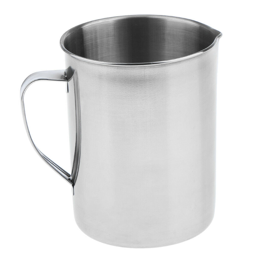 Stainless Steel Kitchen Handle Water Liquid Measurement Cup Scale Mug 1000ml