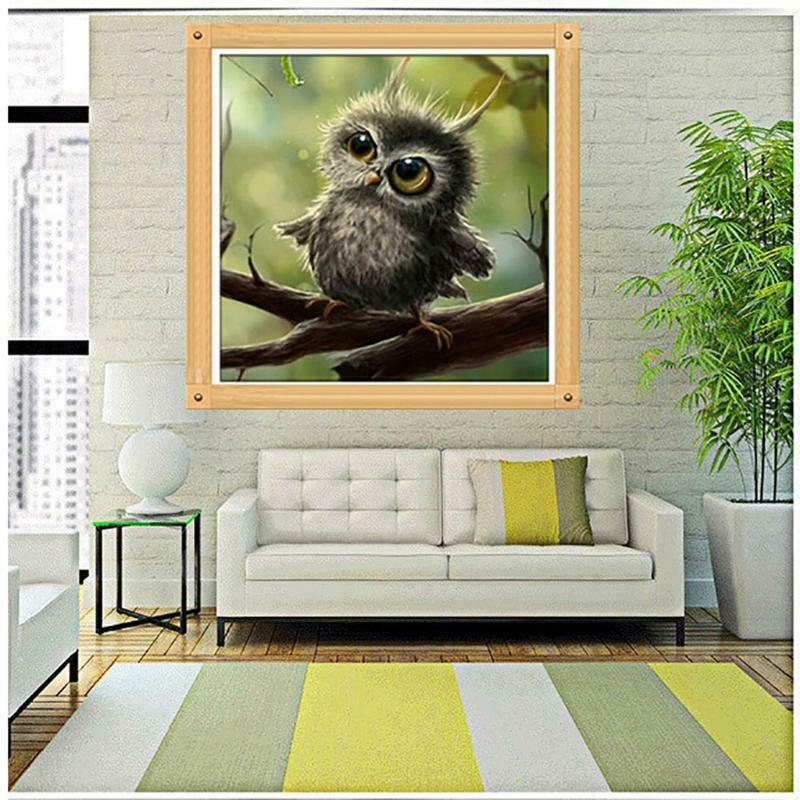 DIY 5D Owl Diamond Painting Embroidery Crafts Cross Stitch Home Room Wall Decor