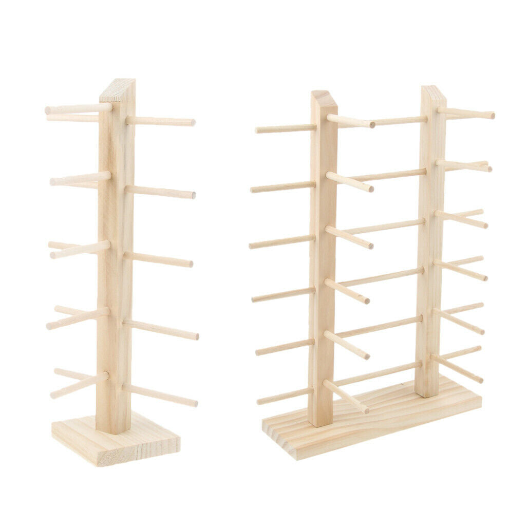 2x Wood Sunglasses Eyeglasses Glasses Rack Display Stand Holder